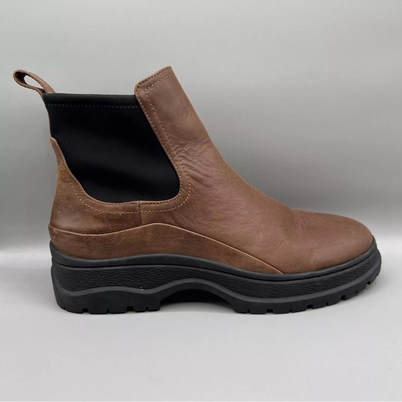 Madewell Leather Dani Chelsea Lugsole Boots Pull On Stable Brown Women Size 10 - Picture 4 of 11